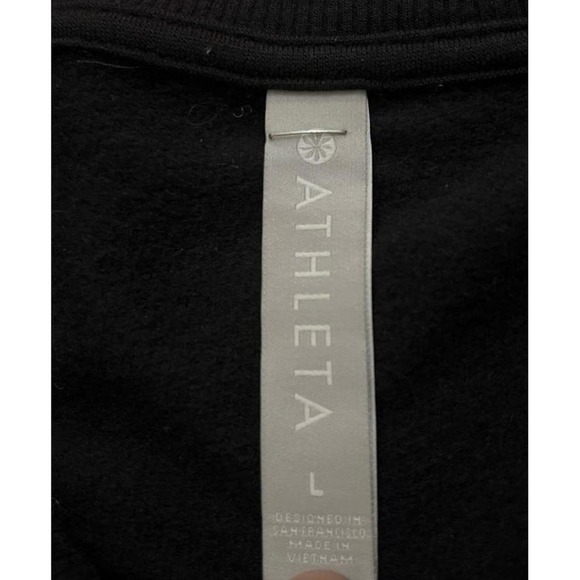 Womens Athleta Coaster Luxe Thumbholes Black Long Sleeve Sweatshirt, - Picture 6 of 7